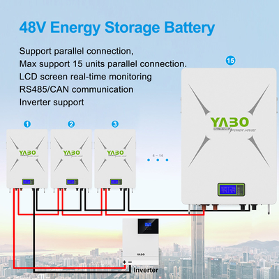 cellule prismatique rechargeable 16S1P de la batterie à la maison 200Ah de 5kw 10kwh 48v Lifepo4