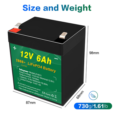 Batterie de voiture 12v lifepo4 Cycle basse température 12.8v 10ah 5ah 6ah