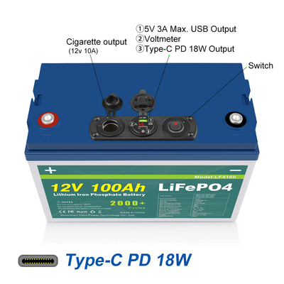 24V 36V 48V 72V 12v 100ah Lifepo4 batterie intégrée BMS plomb-acide Lithium fer