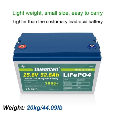 25.6v 52ah 50ah 24v Lifepo4 batterie à décharge profonde solaire 3000 cycles