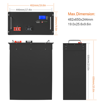 Bricolage 48v Lifepo4 Batterie 200ah 51.2V 120Ah Stockage d'énergie solaire au lithium