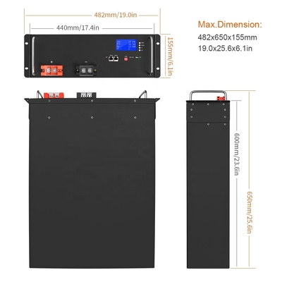 Batterie profonde du cycle 48V Lifepo4 pour le vélo électrique BMS Smart 100Ah YB-LF51100