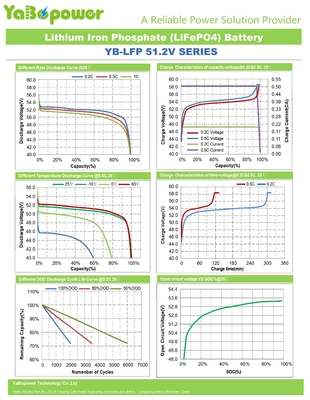 Batterie profonde du cycle 48V Lifepo4 pour le vélo électrique BMS Smart 100Ah YB-LF51100