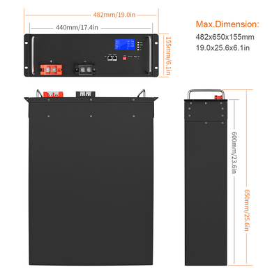 Batterie 51.2V 48v 100ah Lifepo4 pour onduleur