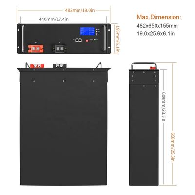 51.2V 50Ah 200Ah 100Ah 48v 300ah Lifepo4 batterie batterie de stockage d'énergie domestique