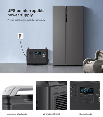 Centrale électrique portable LiFePO4 pour climatiseur réfrigérateur maison 2000w Lifepo4 Ups générateur solaire