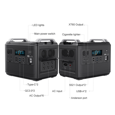 Nouveau générateur d'énergie entrée MPPT bidirectionnelle 2000W centrale électrique portable lifepo4 rapide 2000w