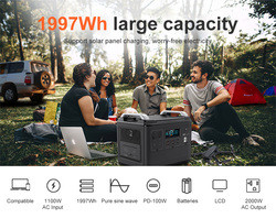 2000W bidirectionnel 2000W sortie AC rapide batterie externe multifonction 2000W générateur solaire Portable