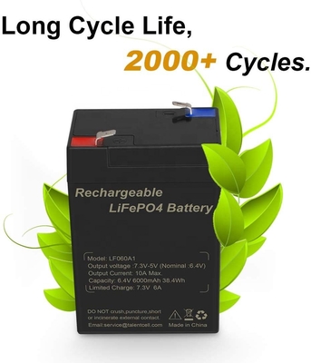 batterie au lithium profonde de cycle de 6Ah 6V Lifepo4 pour la voiture de butoir de phare de bicyclette de jouets