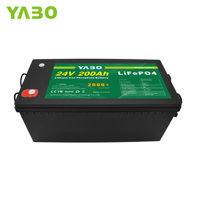 2000 Cycle de vie 24V Lifepo4 Cellule de batterie Batterie solaire au phosphate de fer au lithium 200Ah