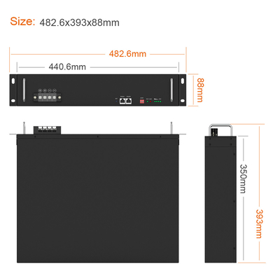 Batterie lithium-ion à haute énergie 48V 50Ah 100Ah LiFePO4 pour les systèmes de stockage d'énergie solaire