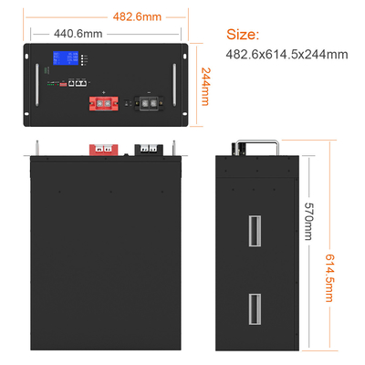 Batterie au lithium rechargeable de phosphate de fer de lithium de mur de puissance de stockage d'énergie à la maison 200Ah 48V