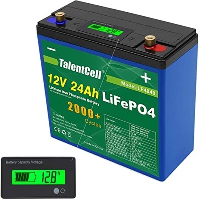 la batterie au lithium de 12v 24ah Lifepo4 emballent la grande capacité rechargeable avec l'affichage d'affichage à cristaux liquides