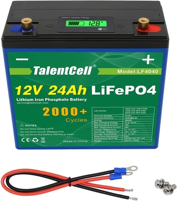 la batterie au lithium de 12v 24ah Lifepo4 emballent la grande capacité rechargeable avec l'affichage d'affichage à cristaux liquides