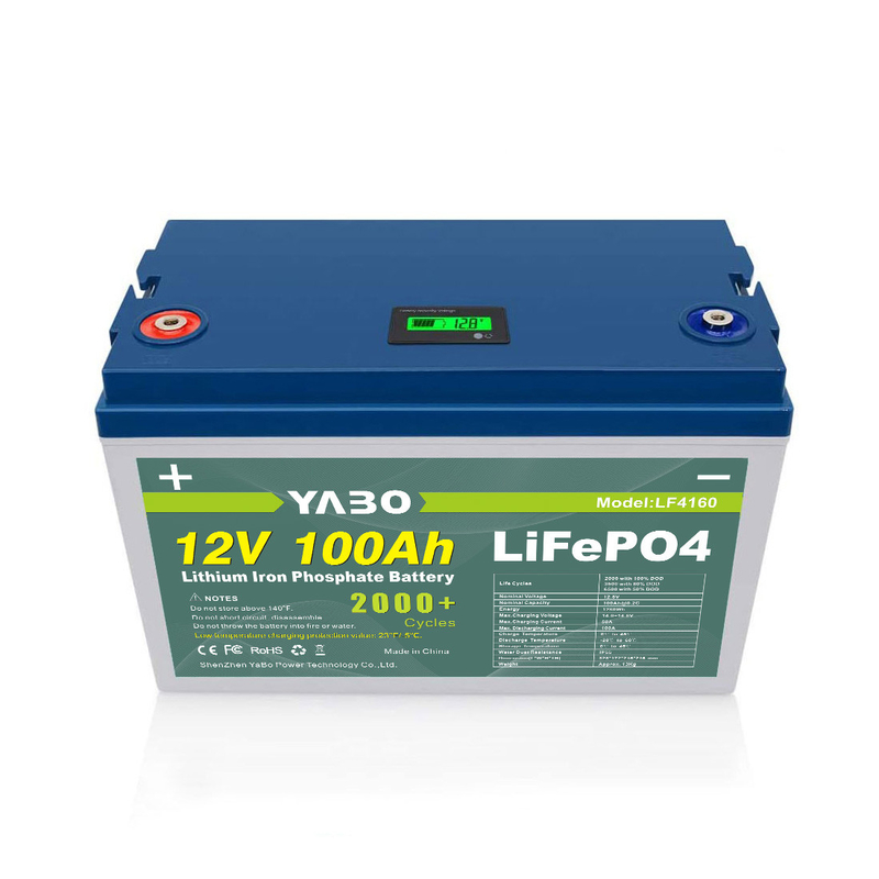 YABO fait sur commande Rechargeable solaire bateau Lithium moto chariot de Golf RV LiFePO4 batterie de stockage d'énergie 12V 100Ah