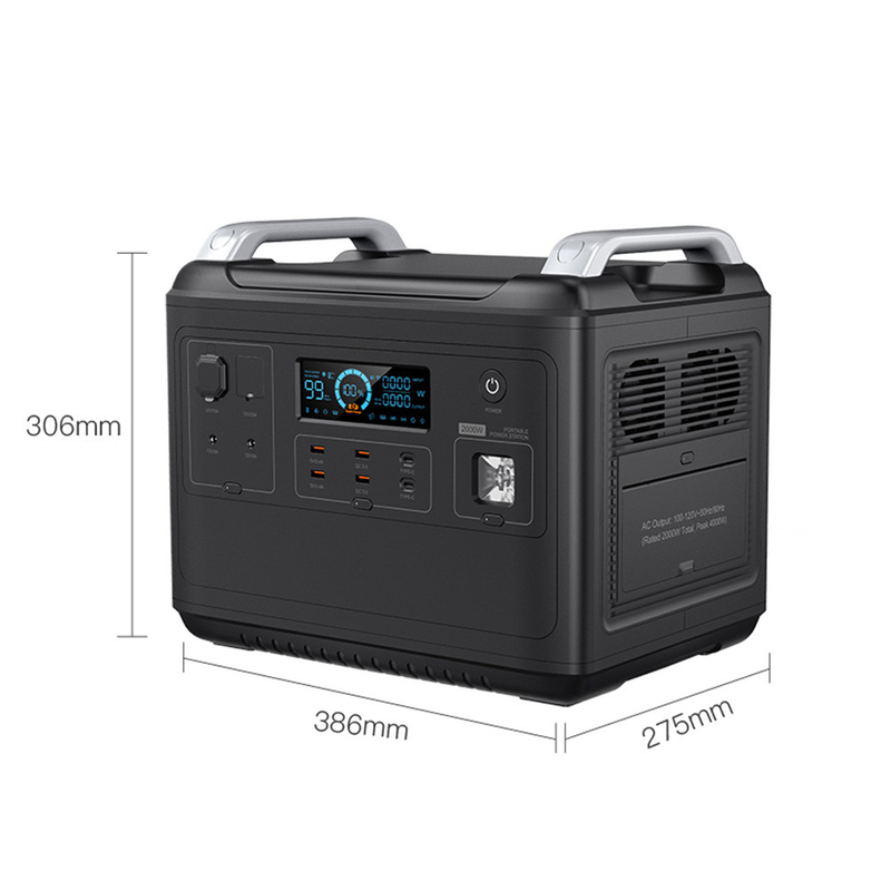 Nouveau générateur d'énergie entrée MPPT bidirectionnelle 2000W centrale électrique portable lifepo4 rapide 2000w