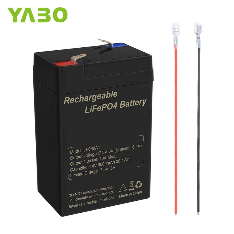 batterie au lithium profonde de cycle de 6Ah 6V Lifepo4 pour la voiture de butoir de phare de bicyclette de jouets